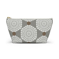 Lace Hexagon Accessory Pouch w T-bottom in Gray